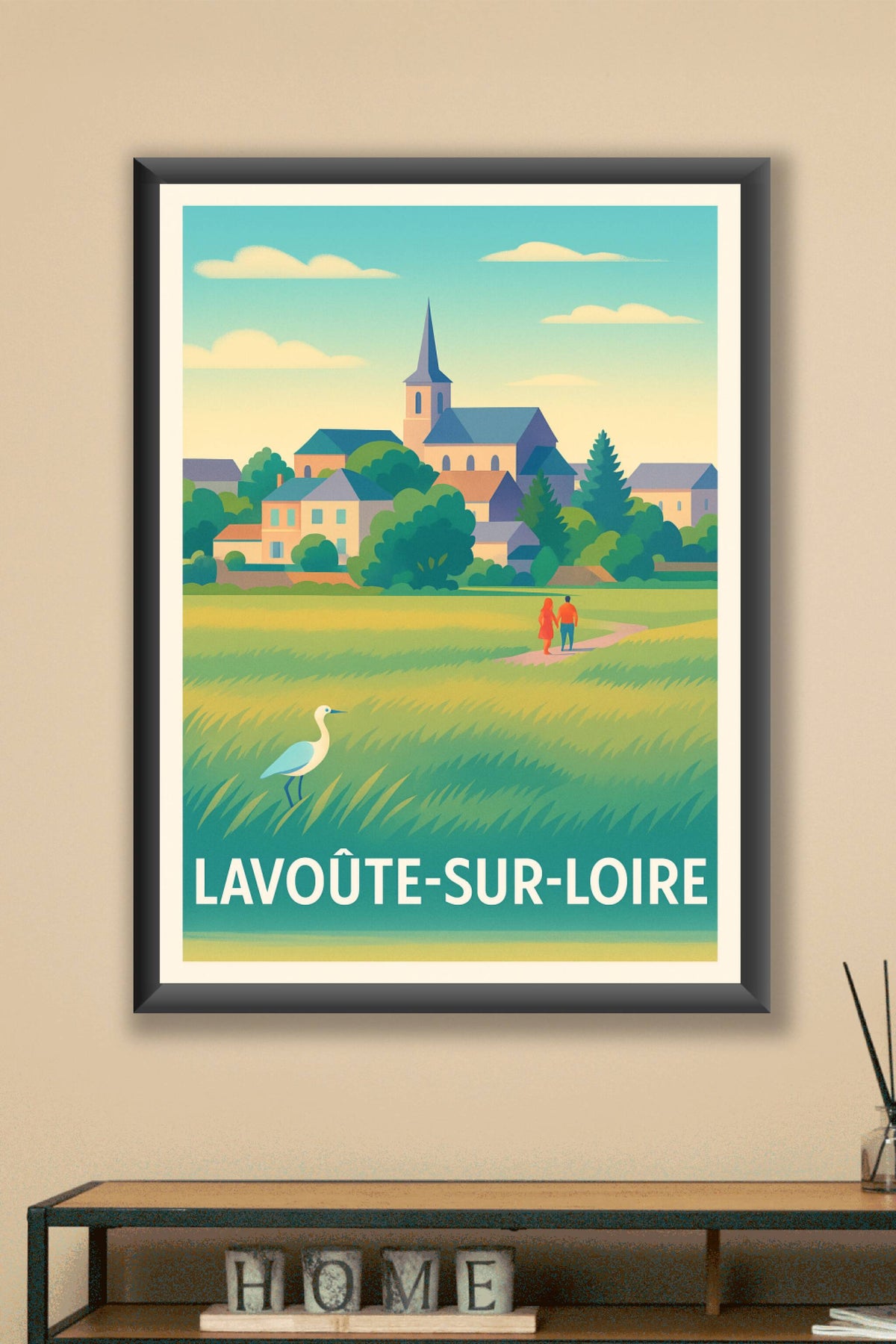 Affiche Lavoûte-sur-Loire — Vue bucolique et charme rural · poster d'art de Lavoûte-sur-Loire
