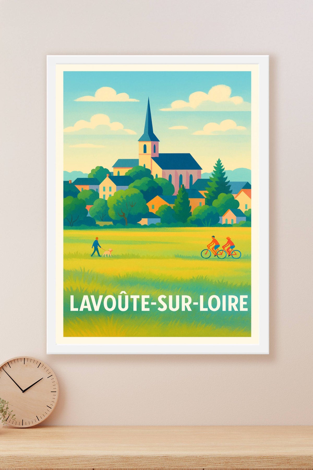 Affiche Lavoûte-sur-Loire — Charme et nature au cœur du village · poster d'art de Lavoûte-sur-Loire