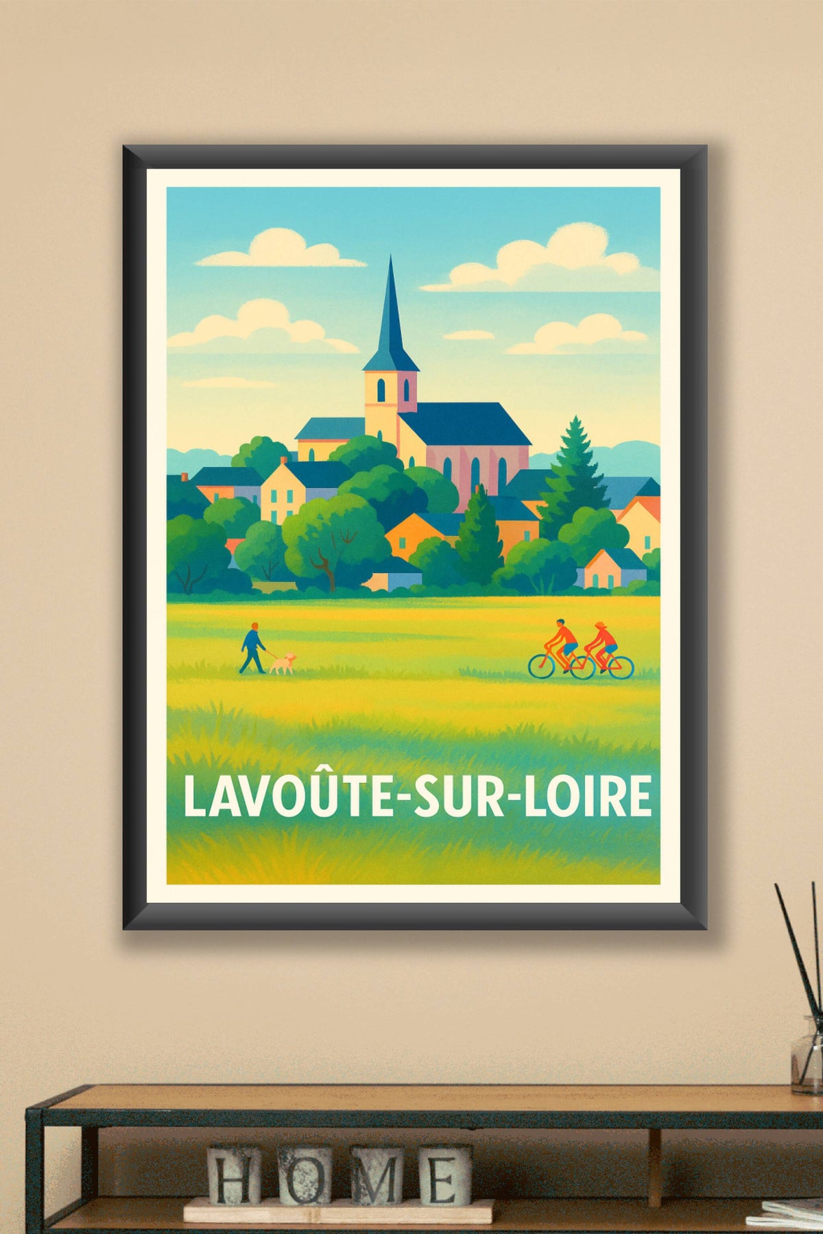 Affiche Lavoûte-sur-Loire — Charme et nature au cœur du village · poster d'art de Lavoûte-sur-Loire