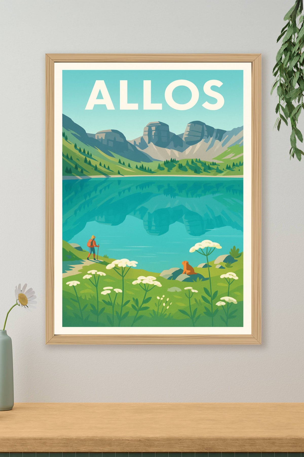 Affiche Allos — Évasion nature au lac de montagne · poster d'art de Allos