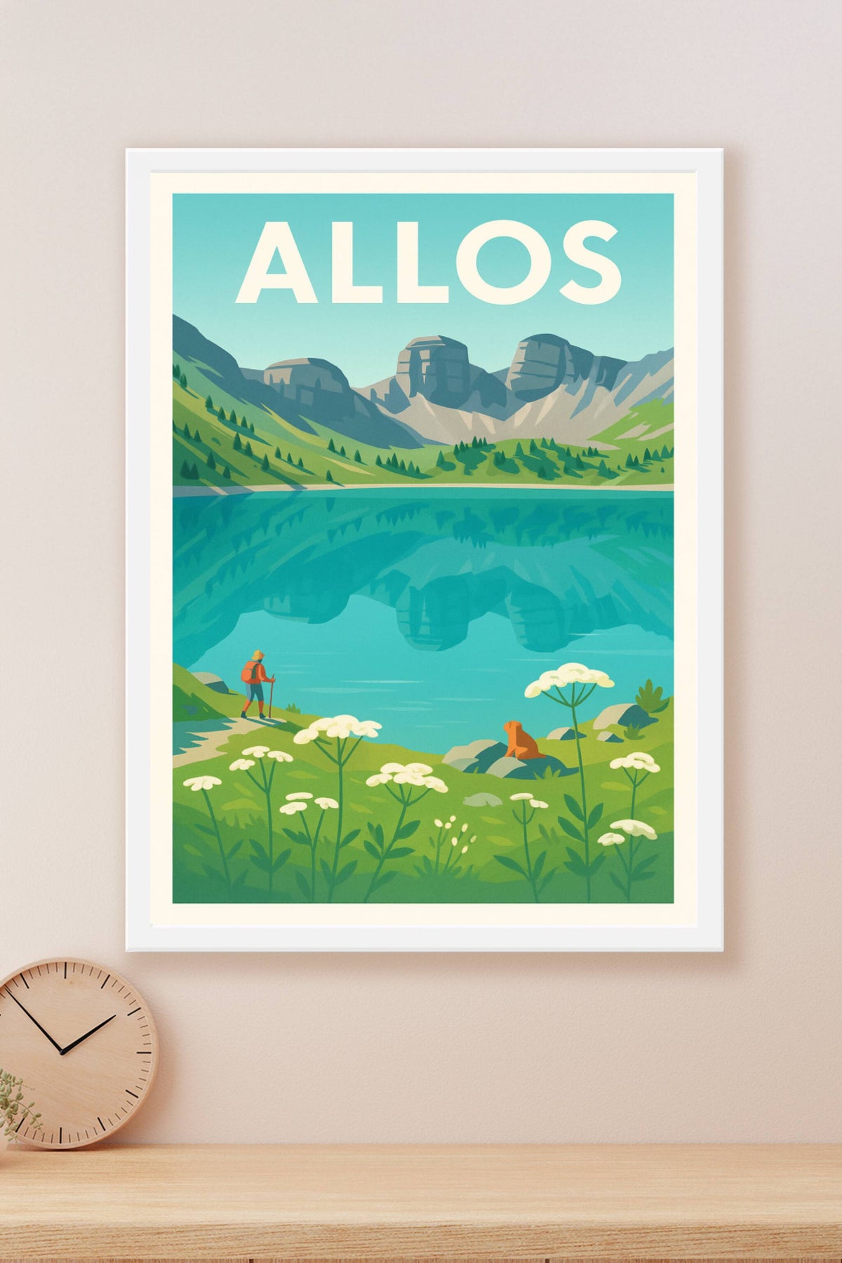 Affiche Allos — Évasion nature au lac de montagne · poster d'art de Allos
