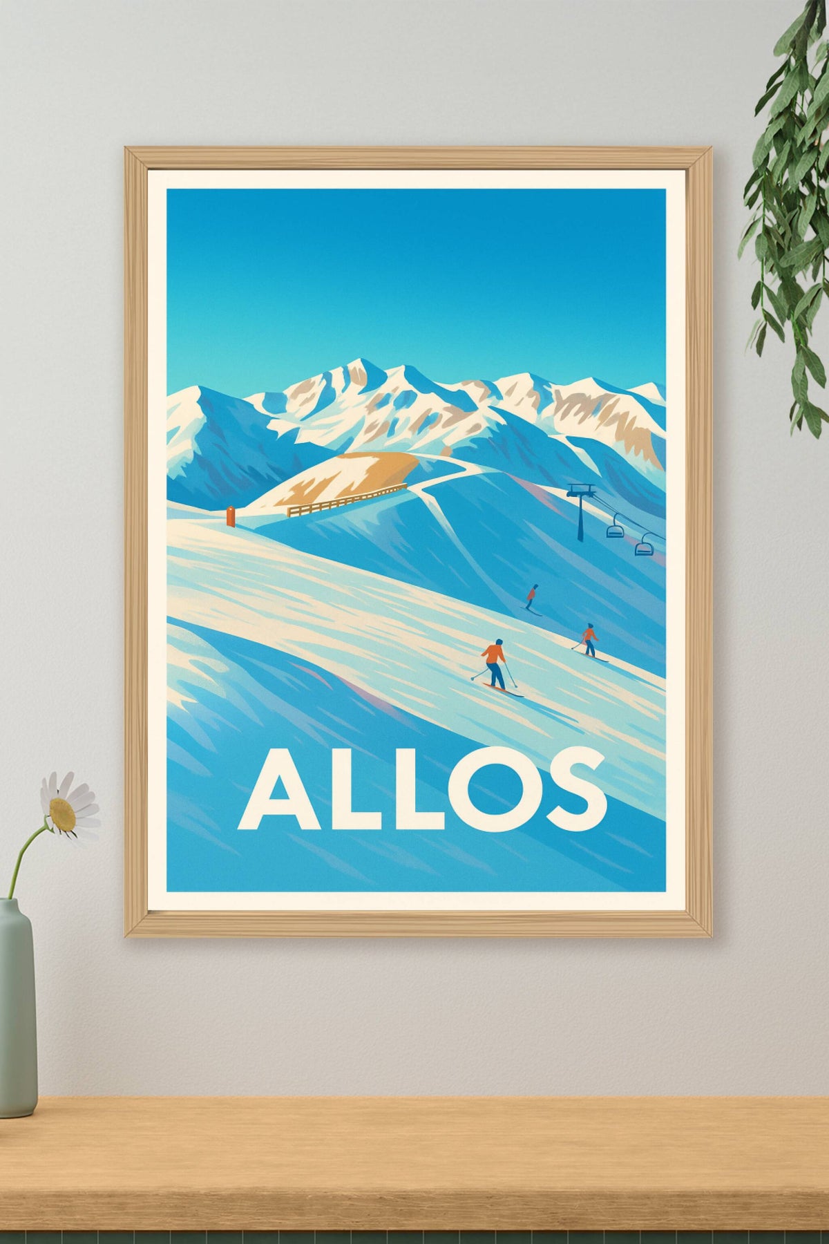 Affiche Allos — Évasion hivernale en montagne · poster d'art de Allos