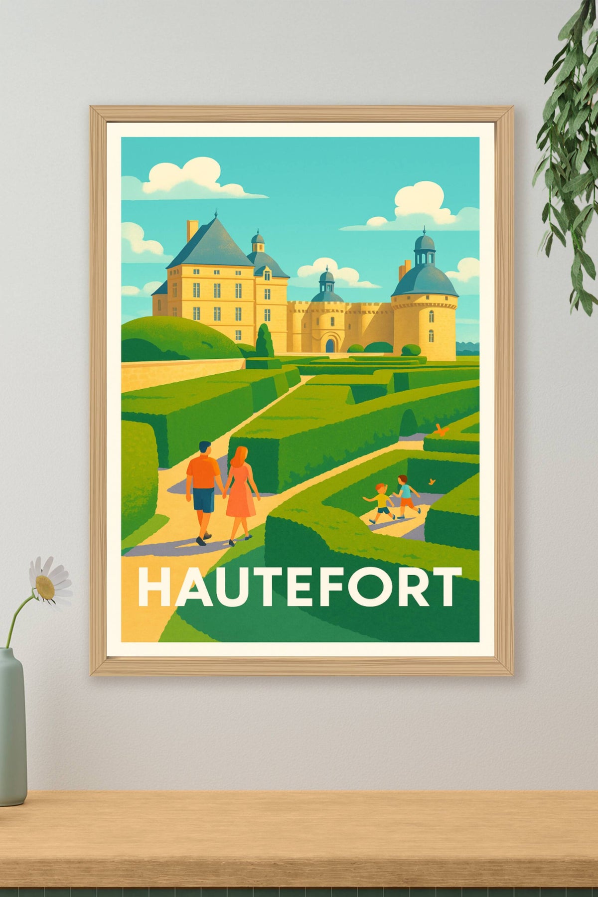 Affiche Hautefort — L'élégance du Château et ses Jardins · poster d'art de Hautefort