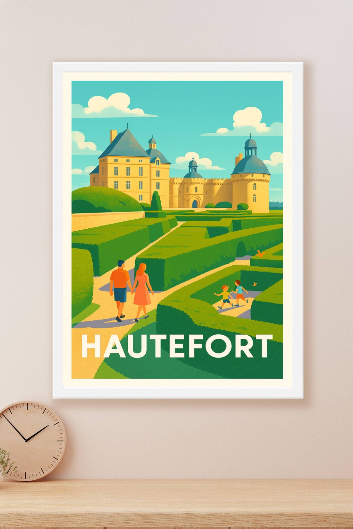 Affiche Hautefort — L'élégance du Château et ses Jardins · poster d'art de Hautefort