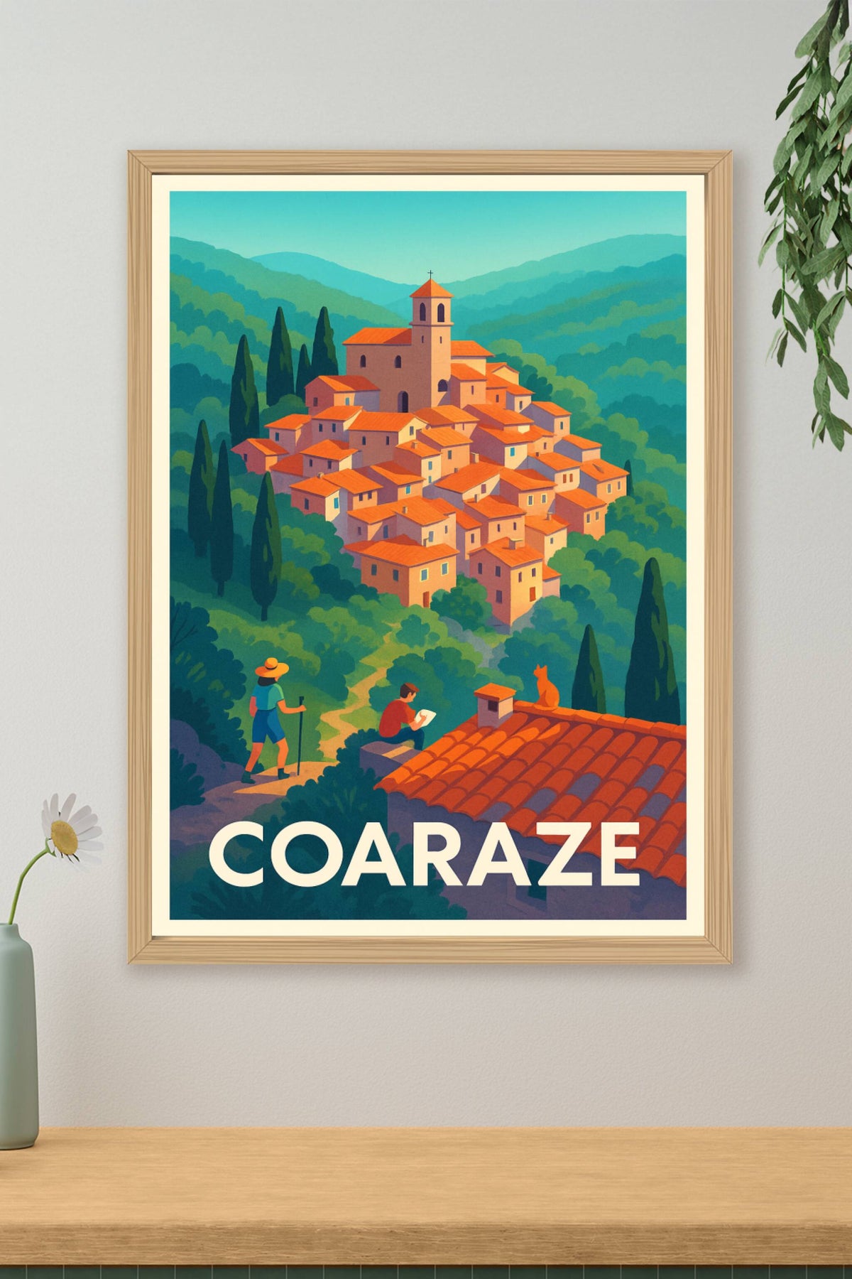 Affiche Coaraze — Village perché au charme provençal · poster d'art de Coaraze
