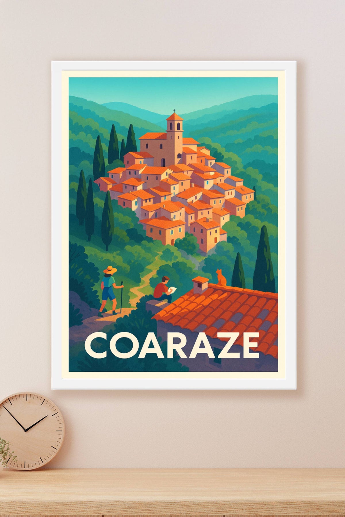 Affiche Coaraze — Village perché au charme provençal · poster d'art de Coaraze