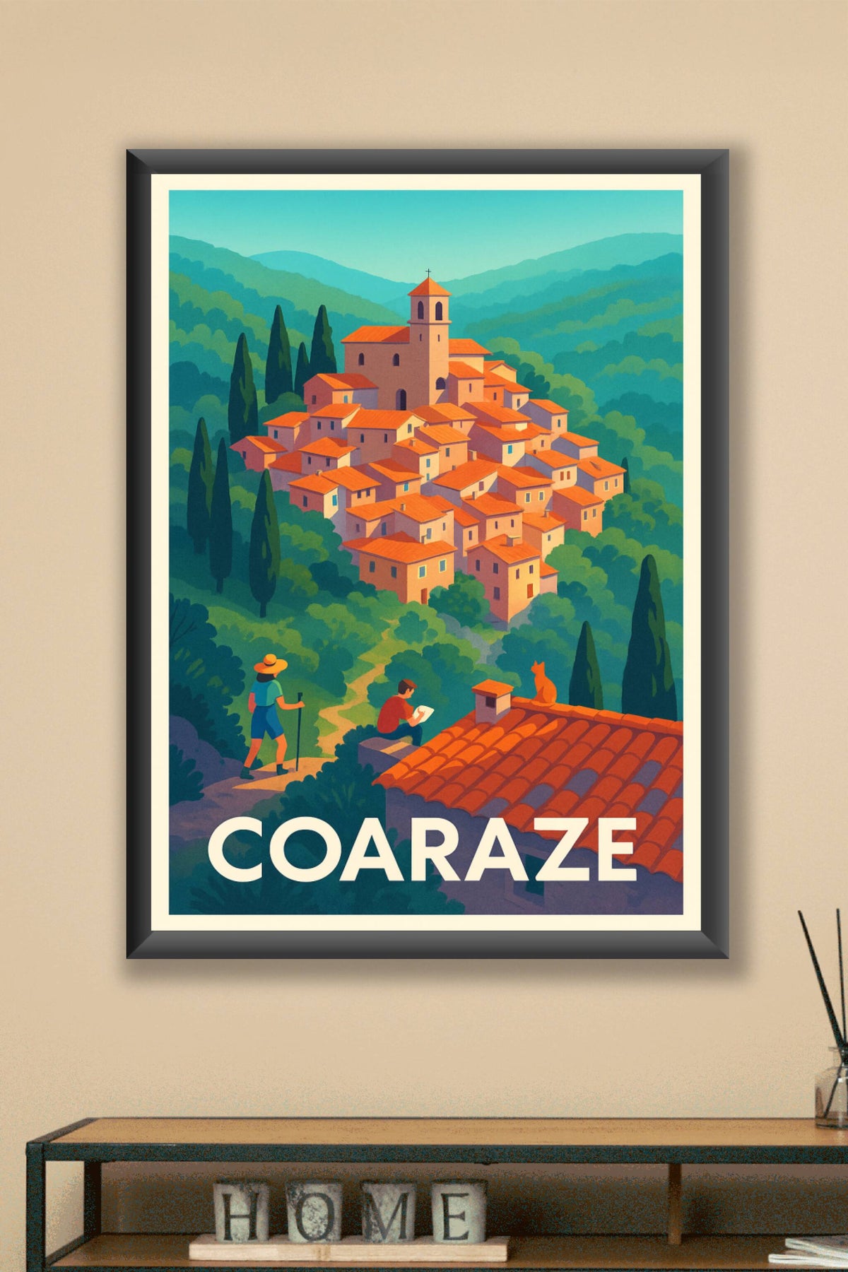 Affiche Coaraze — Village perché au charme provençal · poster d'art de Coaraze