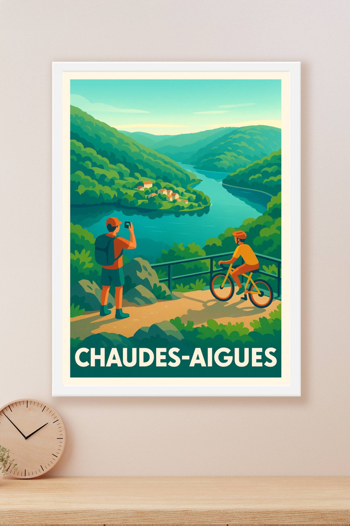 Affiche Chaudès-Aigues — Évasion nature entre rivières et montagnes · poster d'art de Chaudès-Aigues