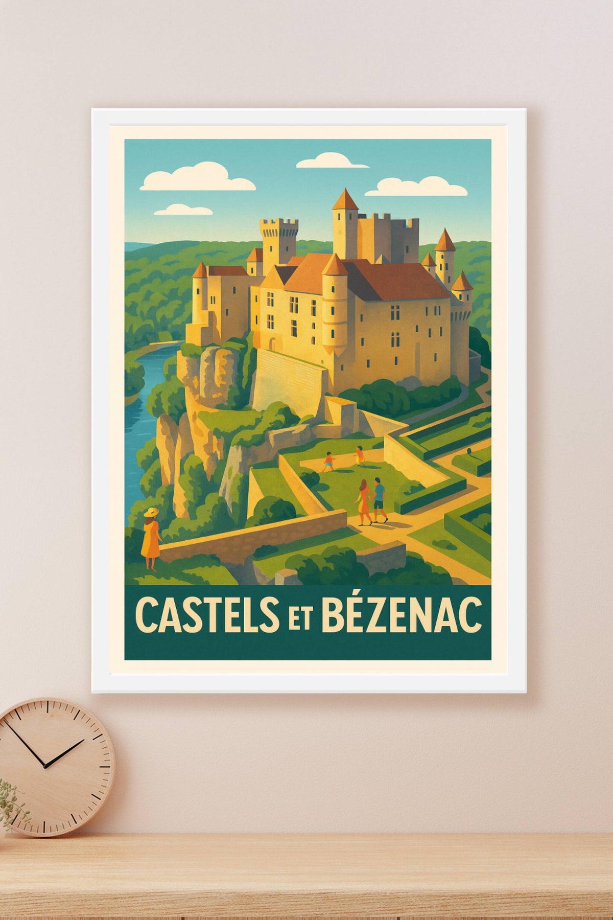 Affiche Castels et Bézenac — L'élégance médiévale au coeur de la Dordogne · poster d'art de Castels et Bézenac