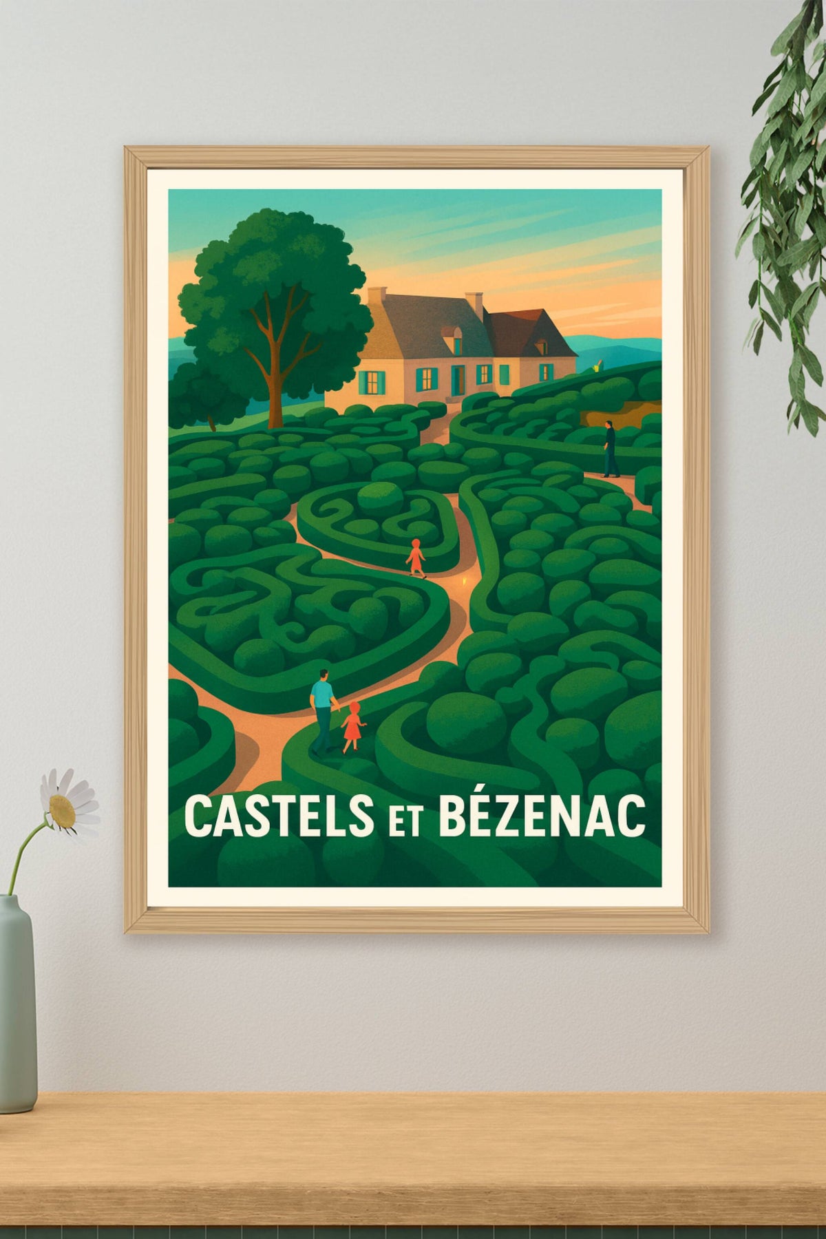 Affiche Castels et Bézenac — Évasion bucolique au cœur du Périgord · poster d'art de Castels et Bézenac