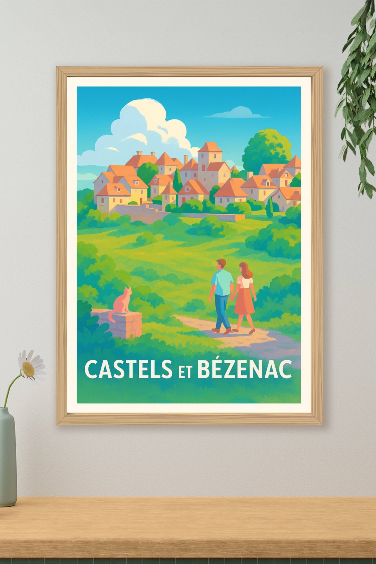 Affiche Castels et Bézenac — Balade bucolique au cœur du Périgord · poster d'art de Castels et Bézenac