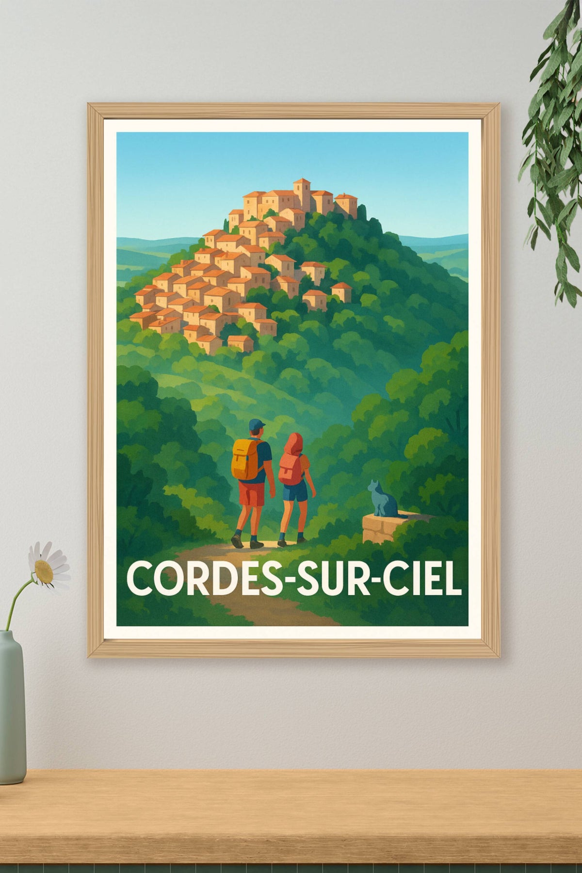 Affiche Cordes-sur-Ciel — Voyage au sommet d'un village perché · poster d'art de Cordes-sur-Ciel