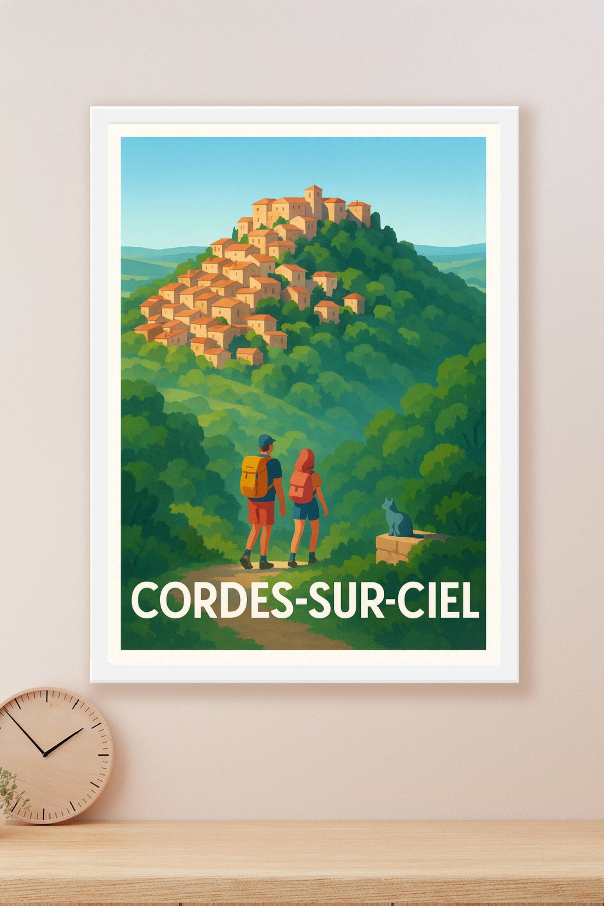 Affiche Cordes-sur-Ciel — Voyage au sommet d'un village perché · poster d'art de Cordes-sur-Ciel
