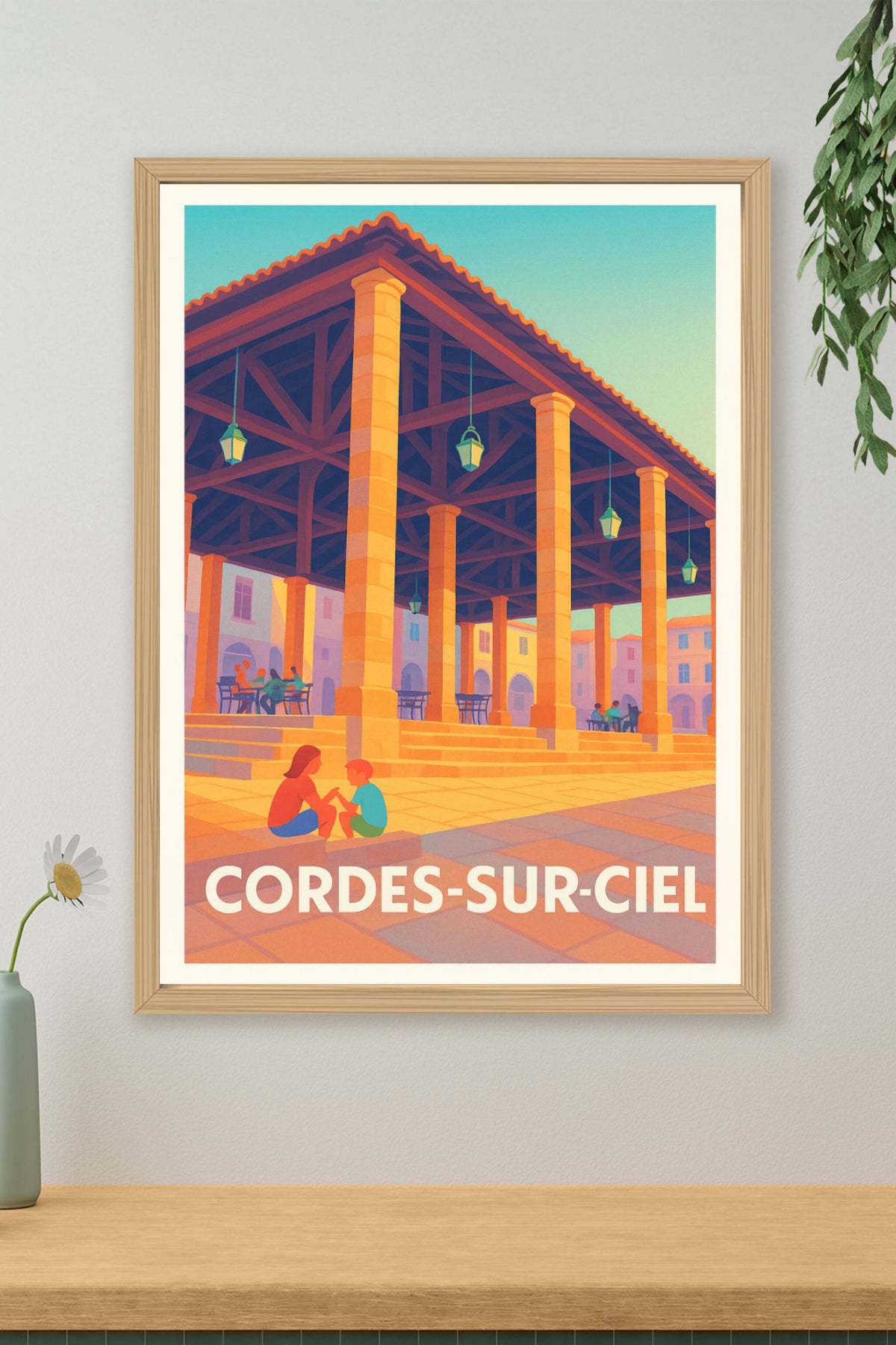 Affiche Cordes-sur-Ciel — Charme et sérénité au cœur de la bastide · poster d'art de Cordes-sur-Ciel