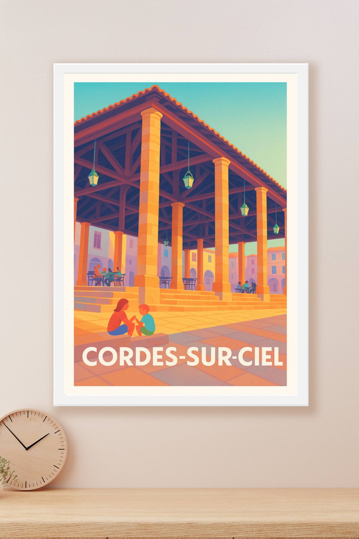 Affiche Cordes-sur-Ciel — Charme et sérénité au cœur de la bastide · poster d'art de Cordes-sur-Ciel