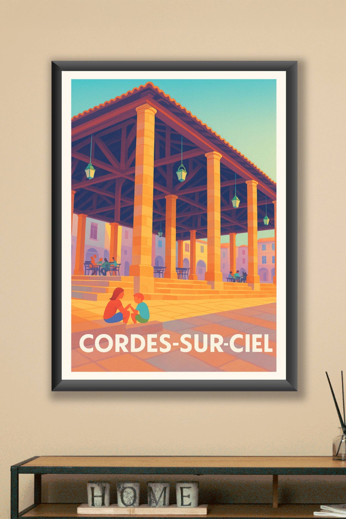 Affiche Cordes-sur-Ciel — Charme et sérénité au cœur de la bastide · poster d'art de Cordes-sur-Ciel