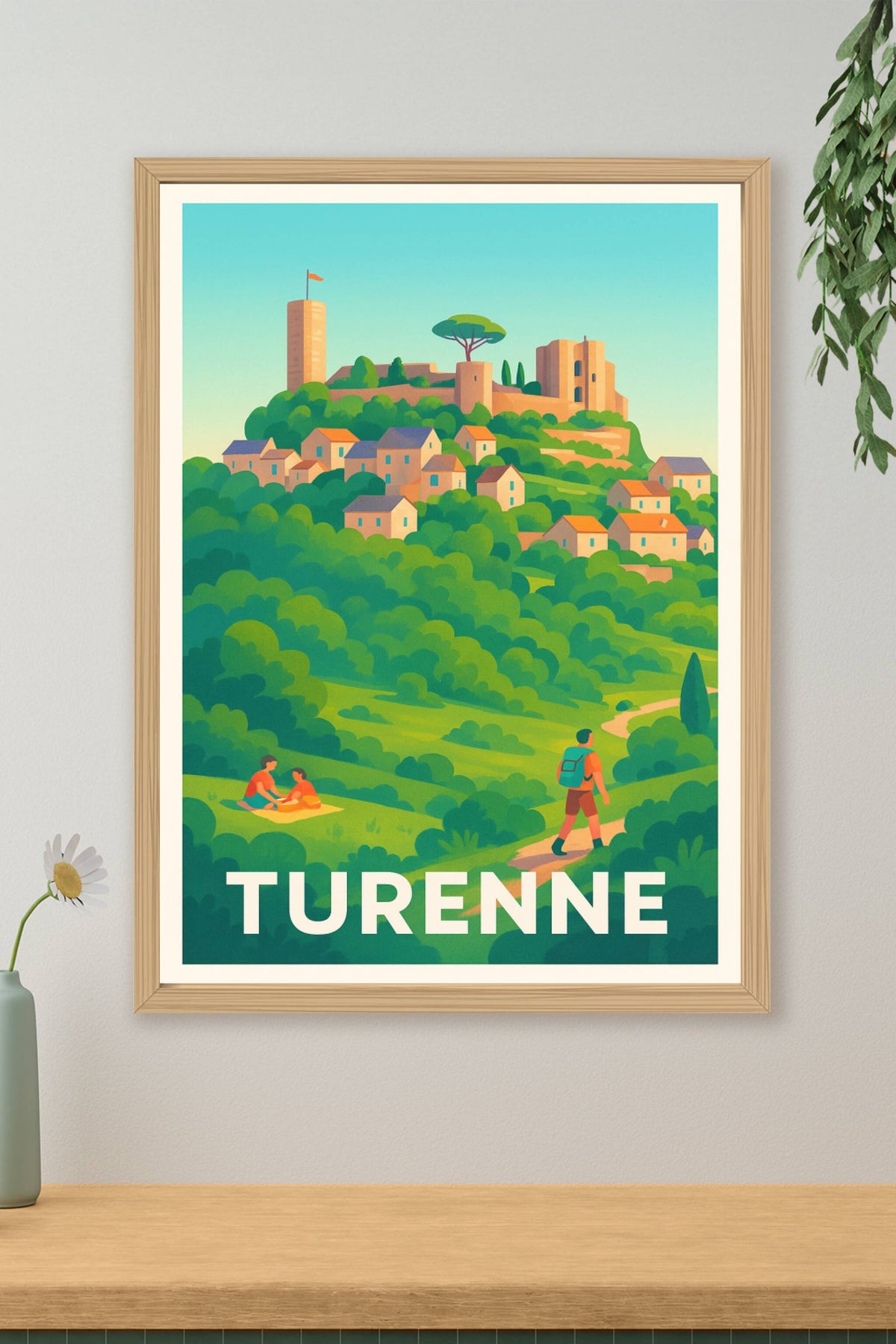 Affiche Turenne — Escapade bucolique au cœur du village médiéval · poster d'art de Turenne
