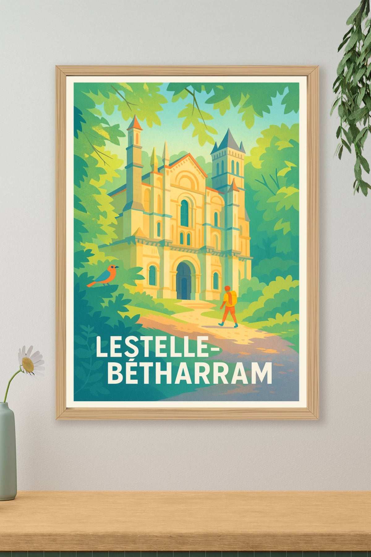 Affiche Lestelle-Bétharram — Émerveillez-vous devant la basilique enchanteresse · poster d'art de Lestelle-Bétharram