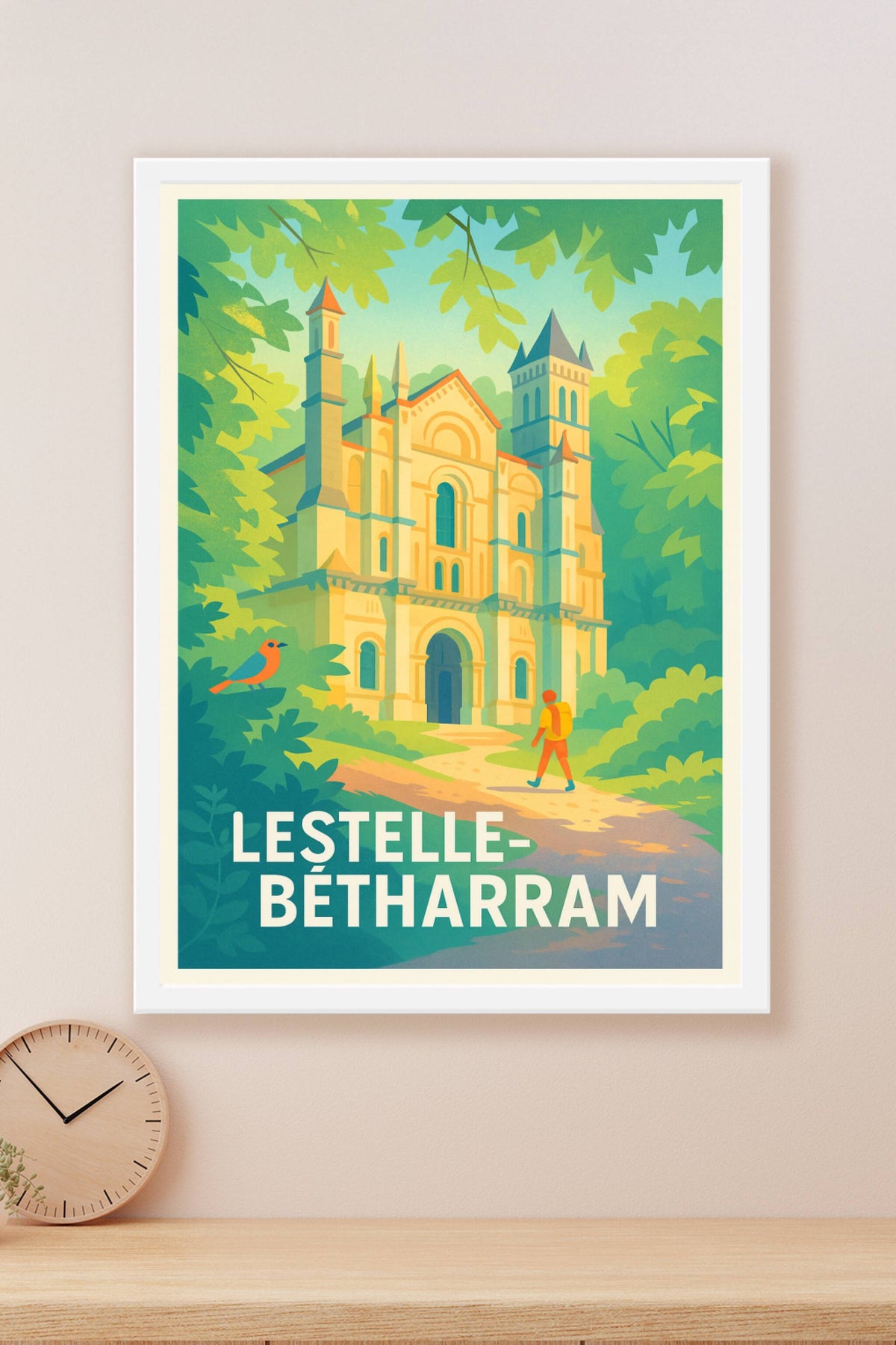Affiche Lestelle-Bétharram — Émerveillez-vous devant la basilique enchanteresse · poster d'art de Lestelle-Bétharram