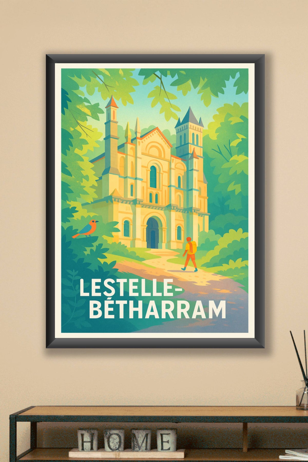 Affiche Lestelle-Bétharram — Émerveillez-vous devant la basilique enchanteresse · poster d'art de Lestelle-Bétharram
