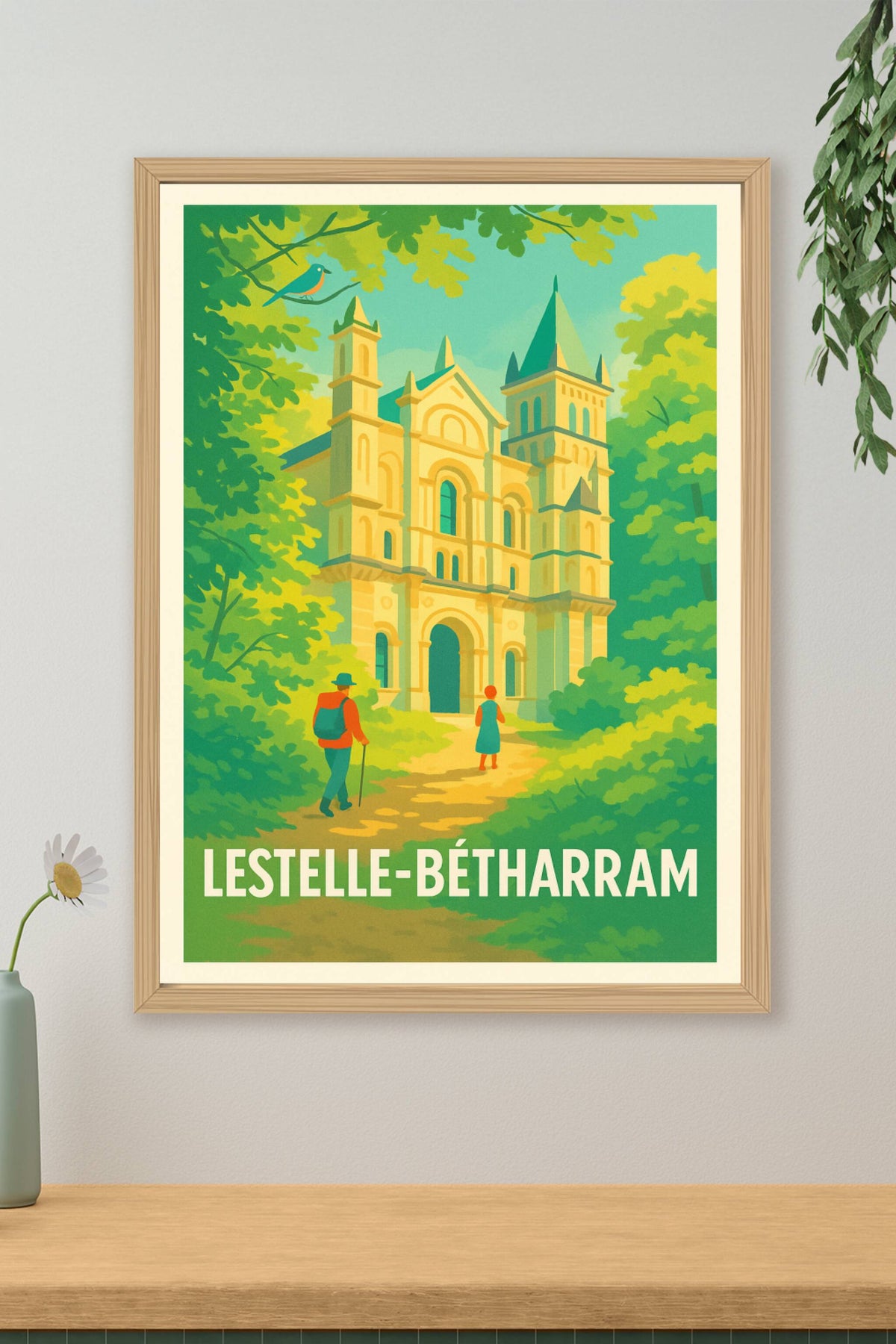 Affiche Lestelle-Bétharram — Une balade au cœur du patrimoine · poster d'art de Lestelle-Bétharram