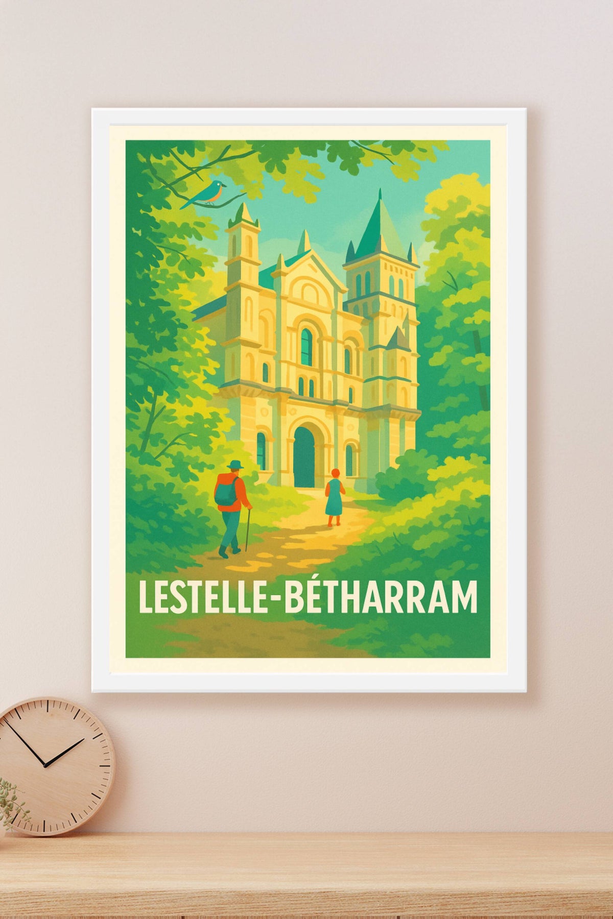 Affiche Lestelle-Bétharram — Une balade au cœur du patrimoine · poster d'art de Lestelle-Bétharram