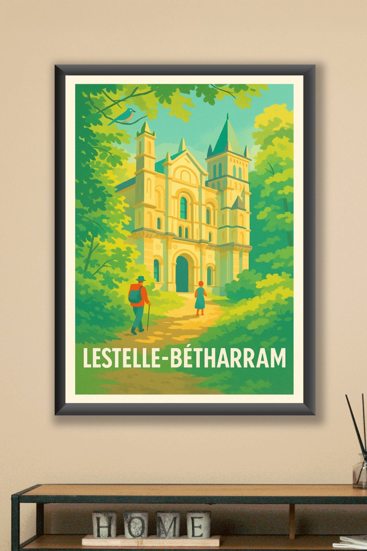 Affiche Lestelle-Bétharram — Une balade au cœur du patrimoine · poster d'art de Lestelle-Bétharram