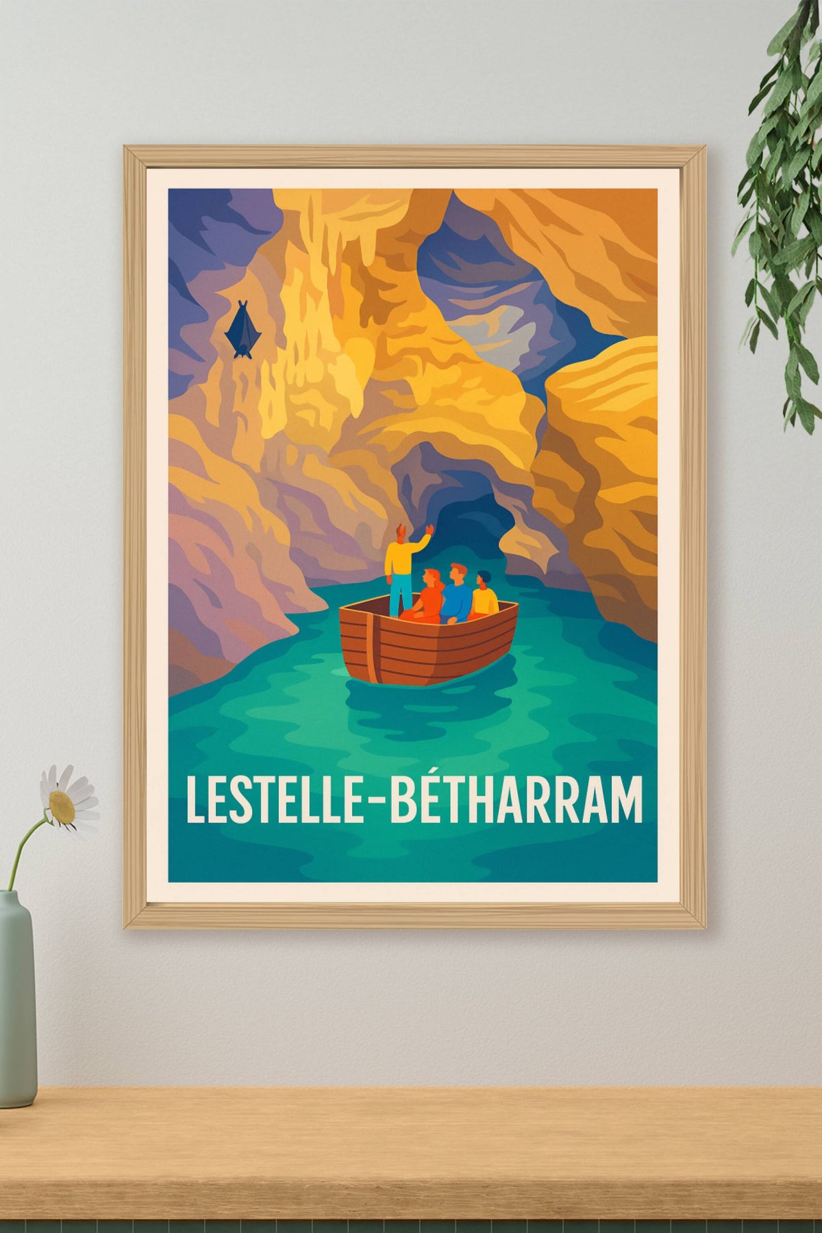 Affiche Lestelle-Bétharram — L'aventure souterraine au cœur des grottes · poster d'art de Lestelle-Bétharram