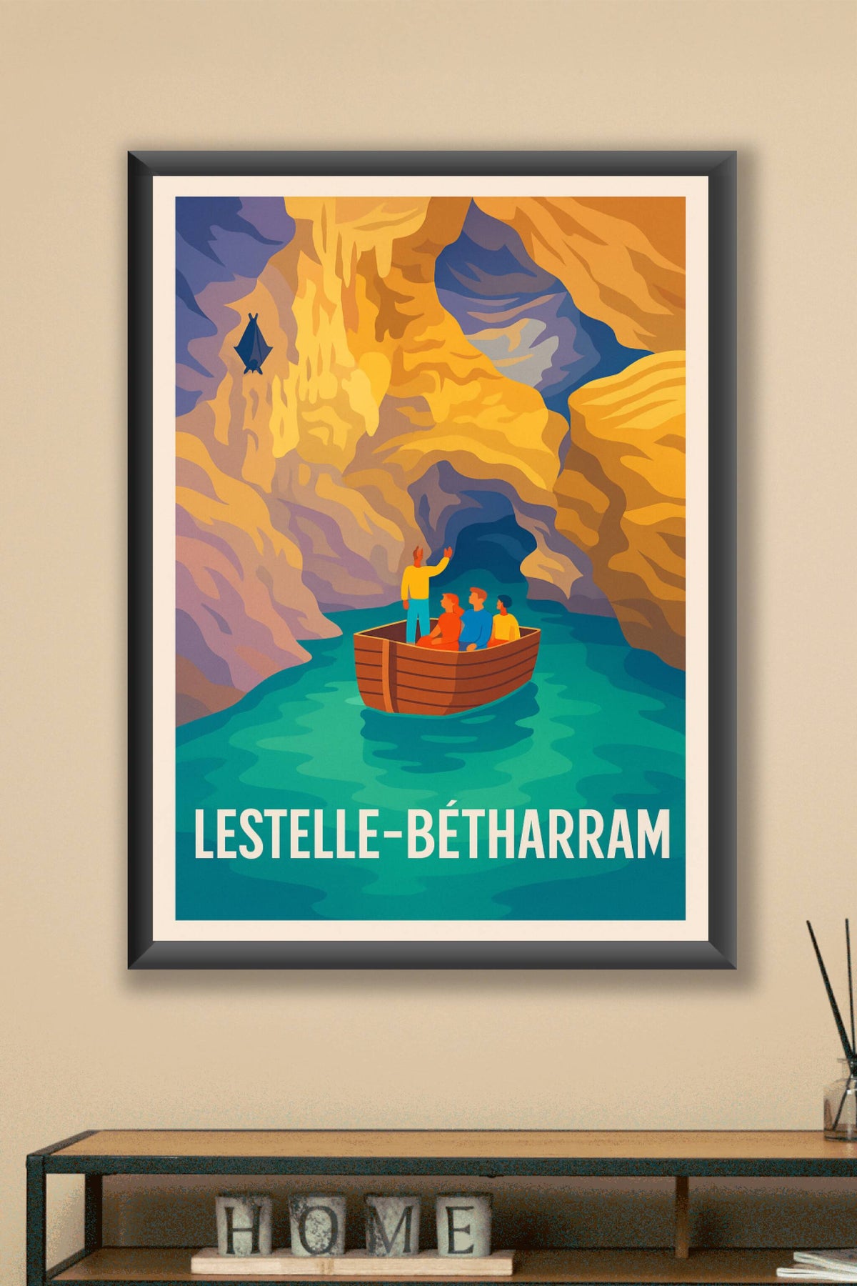 Affiche Lestelle-Bétharram — L'aventure souterraine au cœur des grottes · poster d'art de Lestelle-Bétharram