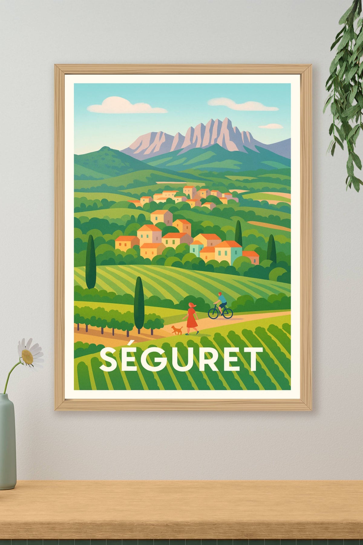 Affiche Séguret — Escapade bucolique au cœur du vignoble · poster d'art de Séguret