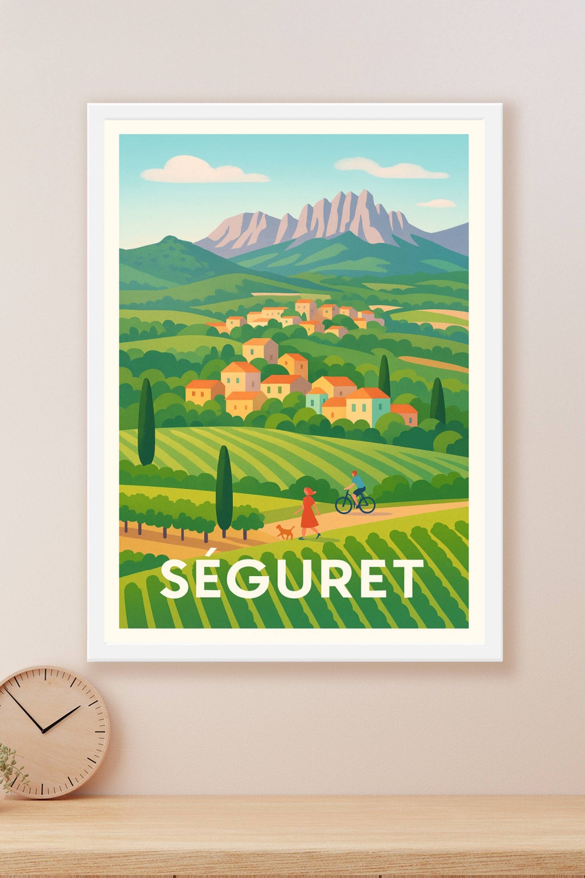 Affiche Séguret — Escapade bucolique au cœur du vignoble · poster d'art de Séguret