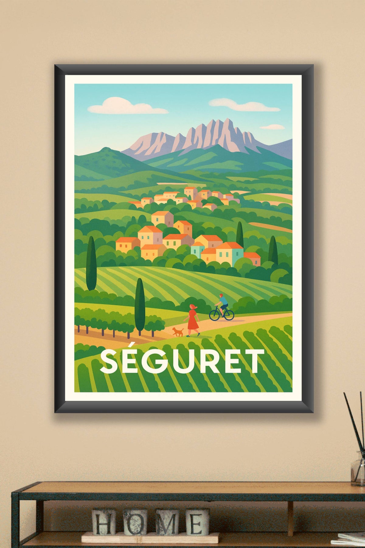 Affiche Séguret — Escapade bucolique au cœur du vignoble · poster d'art de Séguret