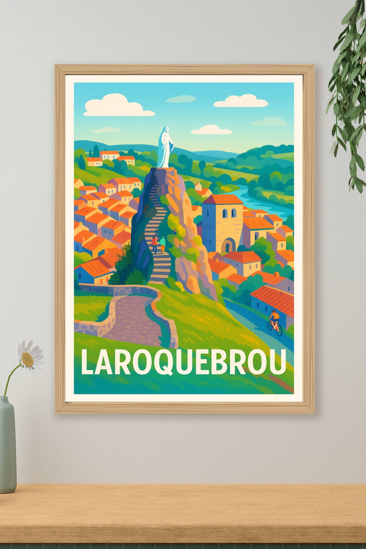 Affiche Laroquebrou — Charme pittoresque au cœur de l'Auvergne · poster d'art de Laroquebrou