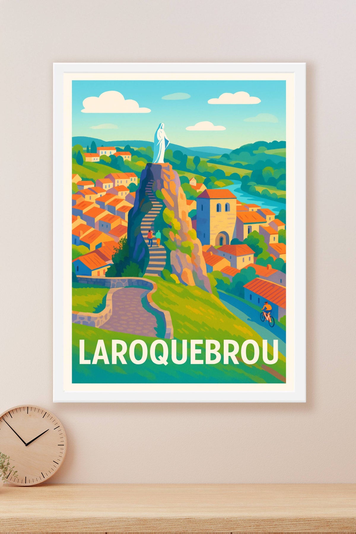 Affiche Laroquebrou — Charme pittoresque au cœur de l'Auvergne · poster d'art de Laroquebrou