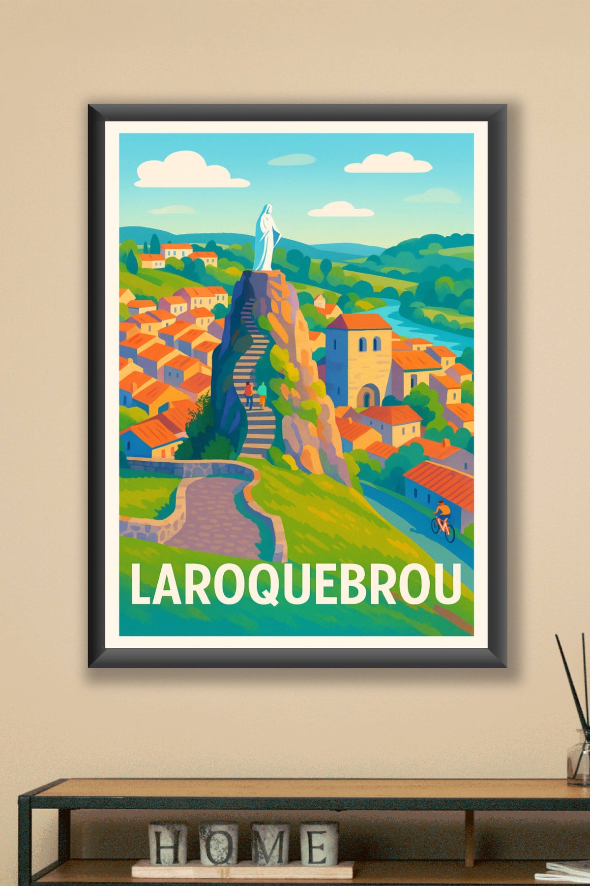 Affiche Laroquebrou — Charme pittoresque au cœur de l'Auvergne · poster d'art de Laroquebrou