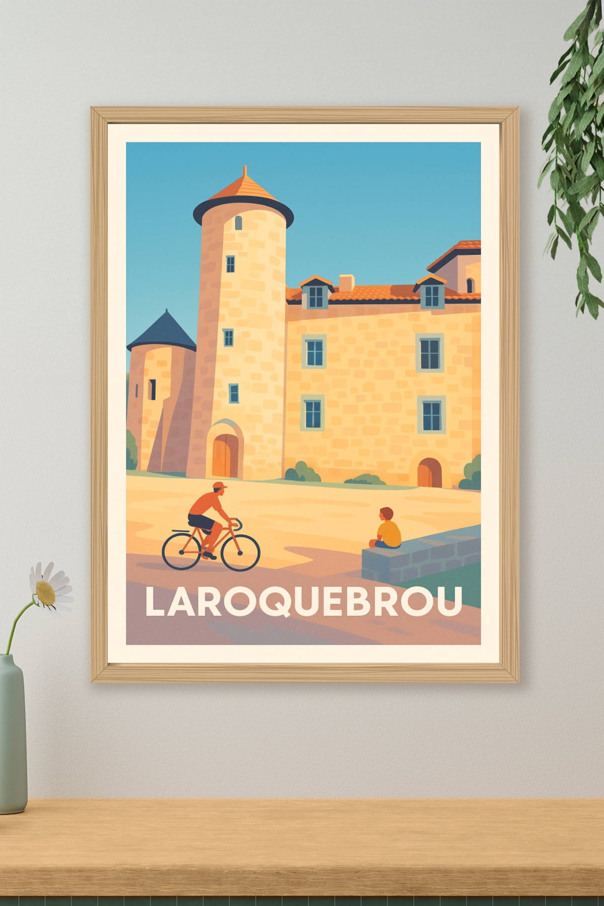 Affiche Laroquebrou — Charme paisible au cœur de la cité médiévale · poster d'art de Laroquebrou
