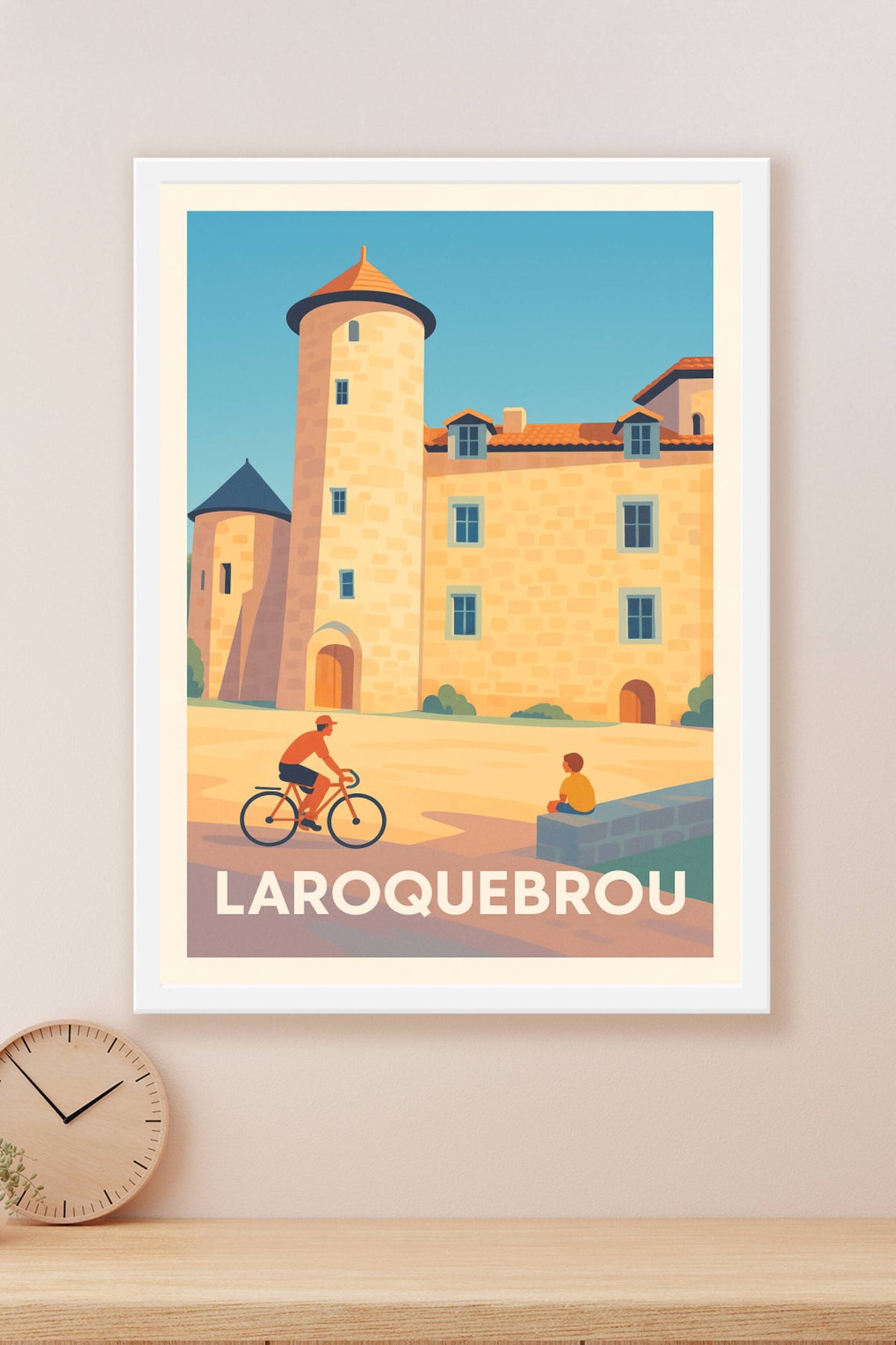 Affiche Laroquebrou — Charme paisible au cœur de la cité médiévale · poster d'art de Laroquebrou