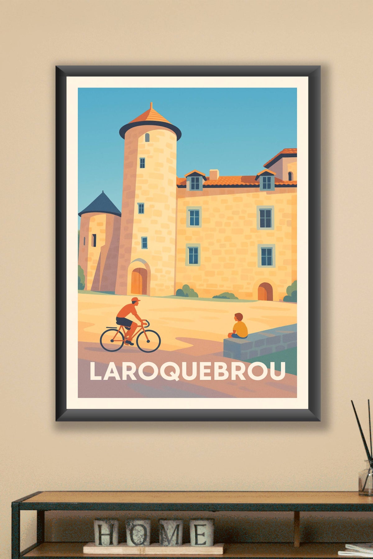 Affiche Laroquebrou — Charme paisible au cœur de la cité médiévale · poster d'art de Laroquebrou