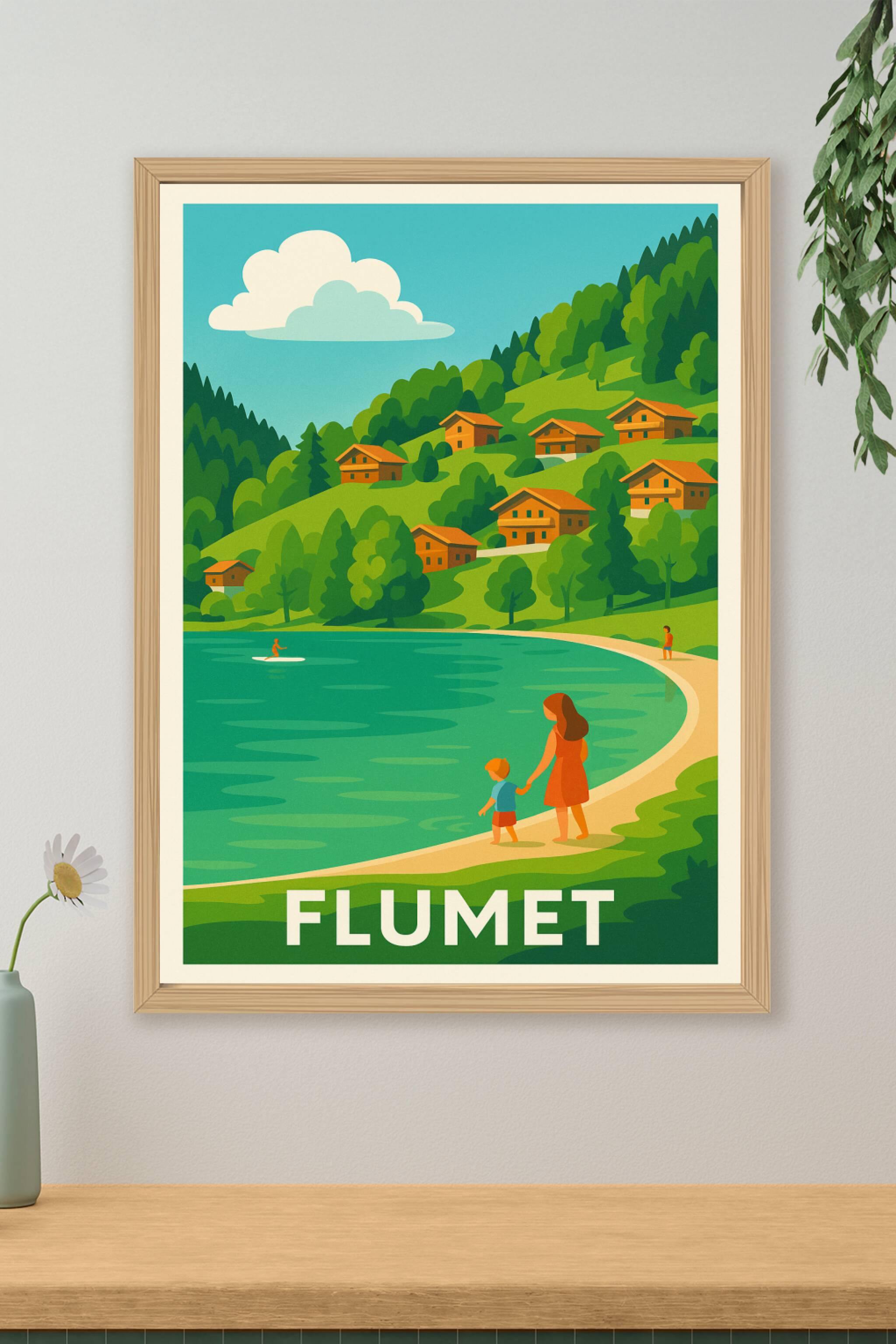Affiche de Flumet - Sérénité au bord du lac alpin