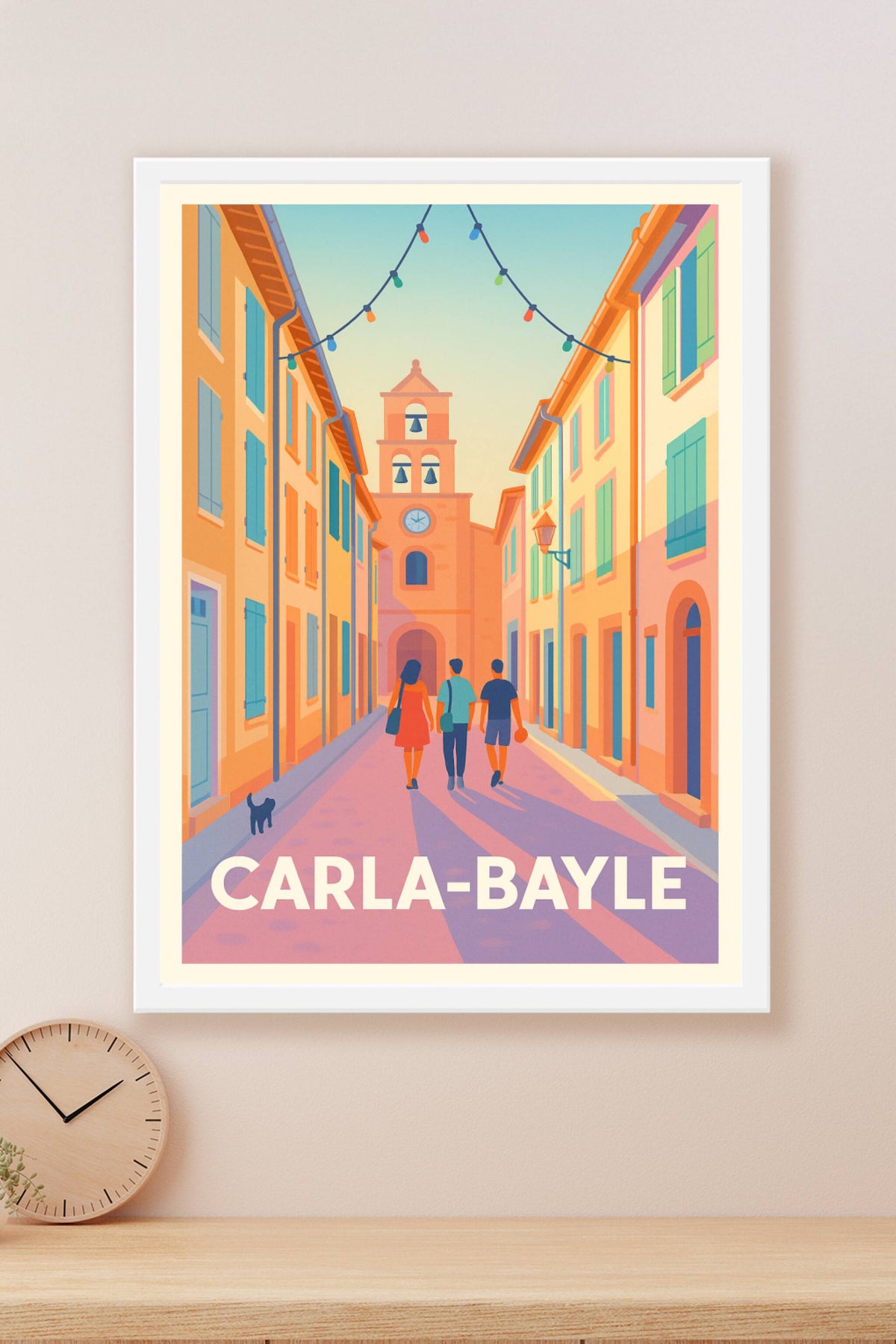 Affiche Carla-Bayle — Balade ensoleillée au cœur du village · poster d'art de Carla-Bayle