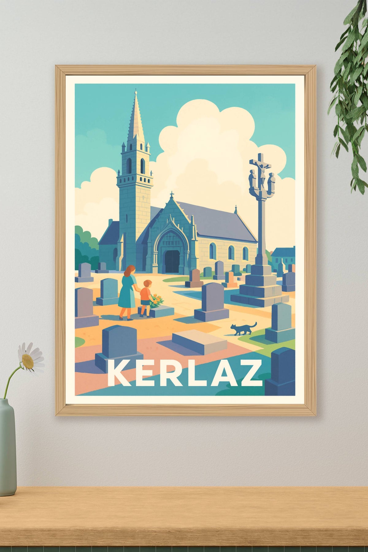 Affiche Kerlaz — Sérénité et patrimoine breton · poster d'art de Kerlaz