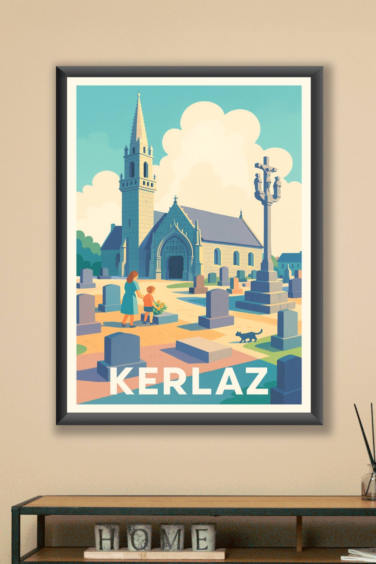 Affiche Kerlaz — Sérénité et patrimoine breton · poster d'art de Kerlaz