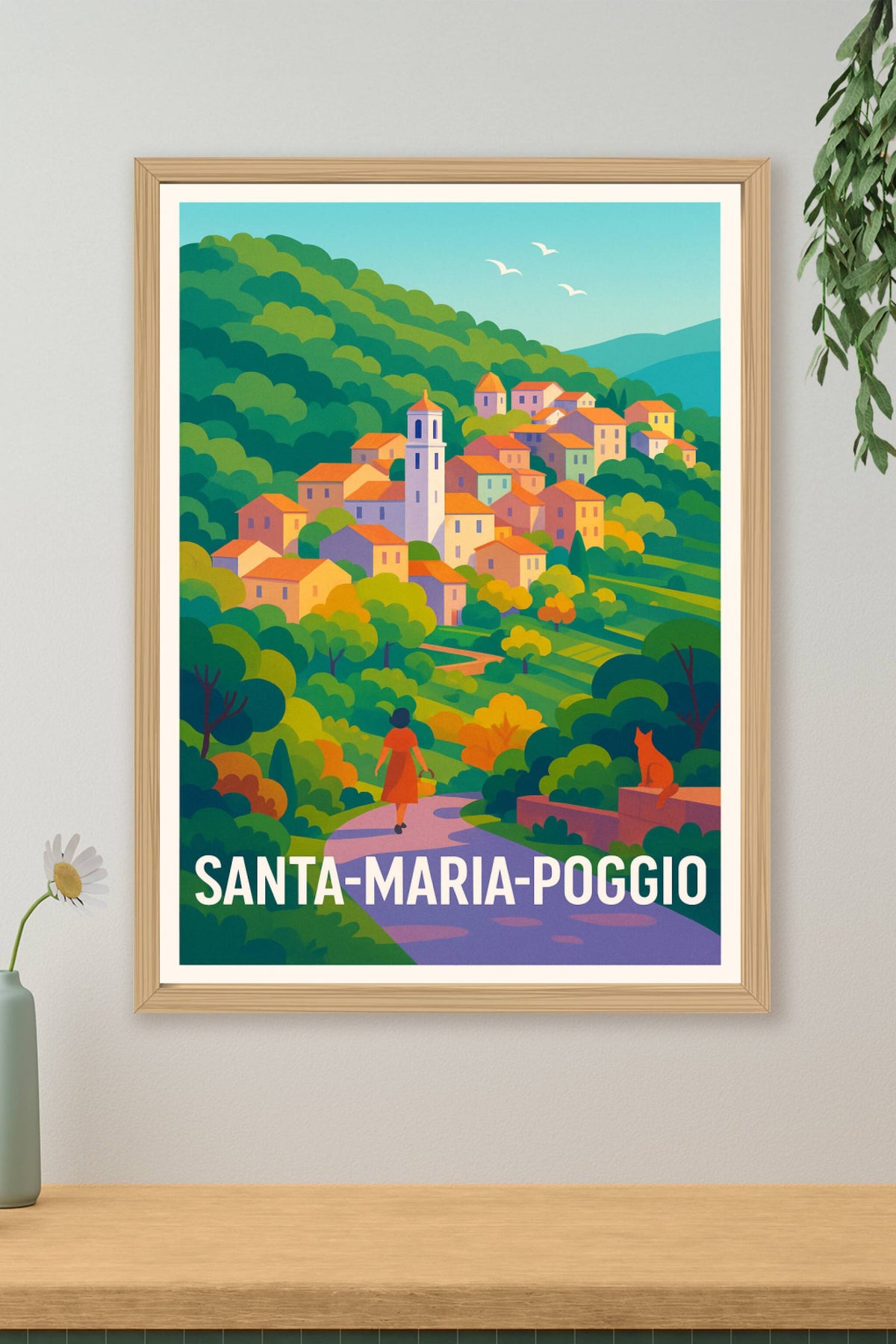 Affiche Santa-Maria-Poggio — L'enchantement d'un village corse · poster d'art de Santa-Maria-Poggio