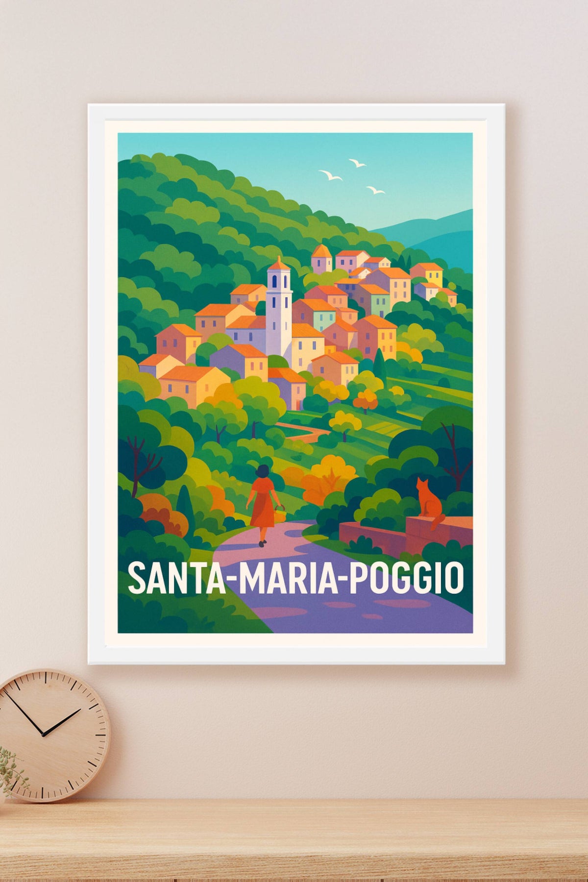 Affiche Santa-Maria-Poggio — L'enchantement d'un village corse · poster d'art de Santa-Maria-Poggio