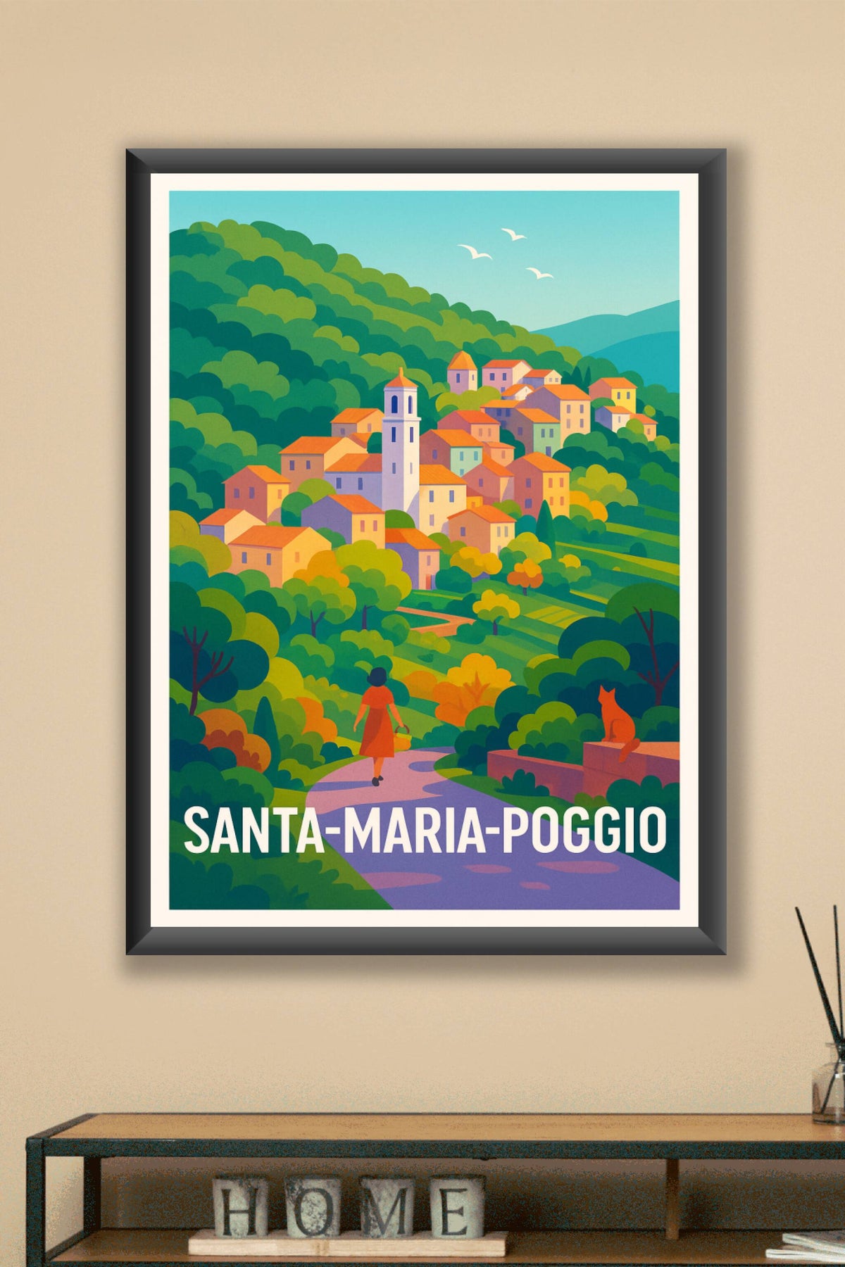 Affiche Santa-Maria-Poggio — L'enchantement d'un village corse · poster d'art de Santa-Maria-Poggio