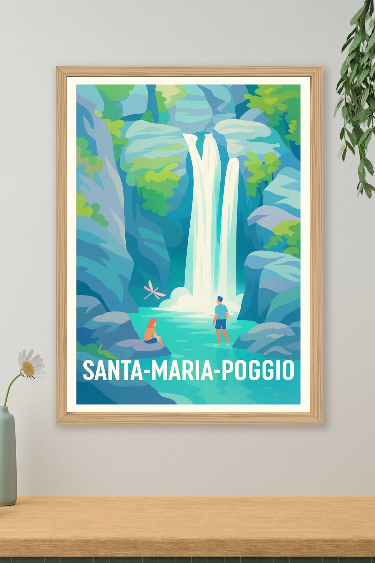 Affiche Santa-Maria-Poggio — Oasis de fraîcheur et nature sauvage · poster d'art de Santa-Maria-Poggio