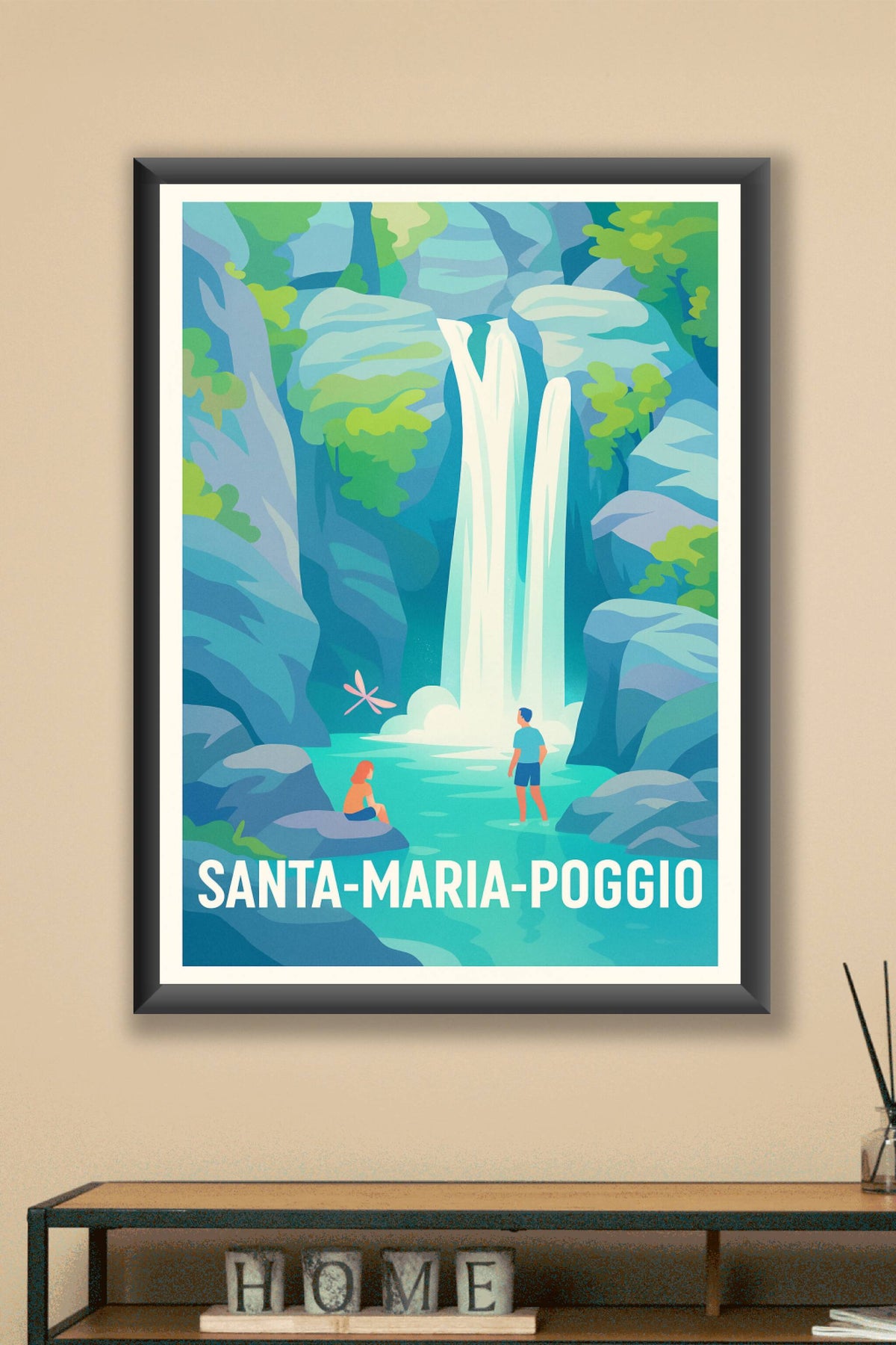 Affiche Santa-Maria-Poggio — Oasis de fraîcheur et nature sauvage · poster d'art de Santa-Maria-Poggio