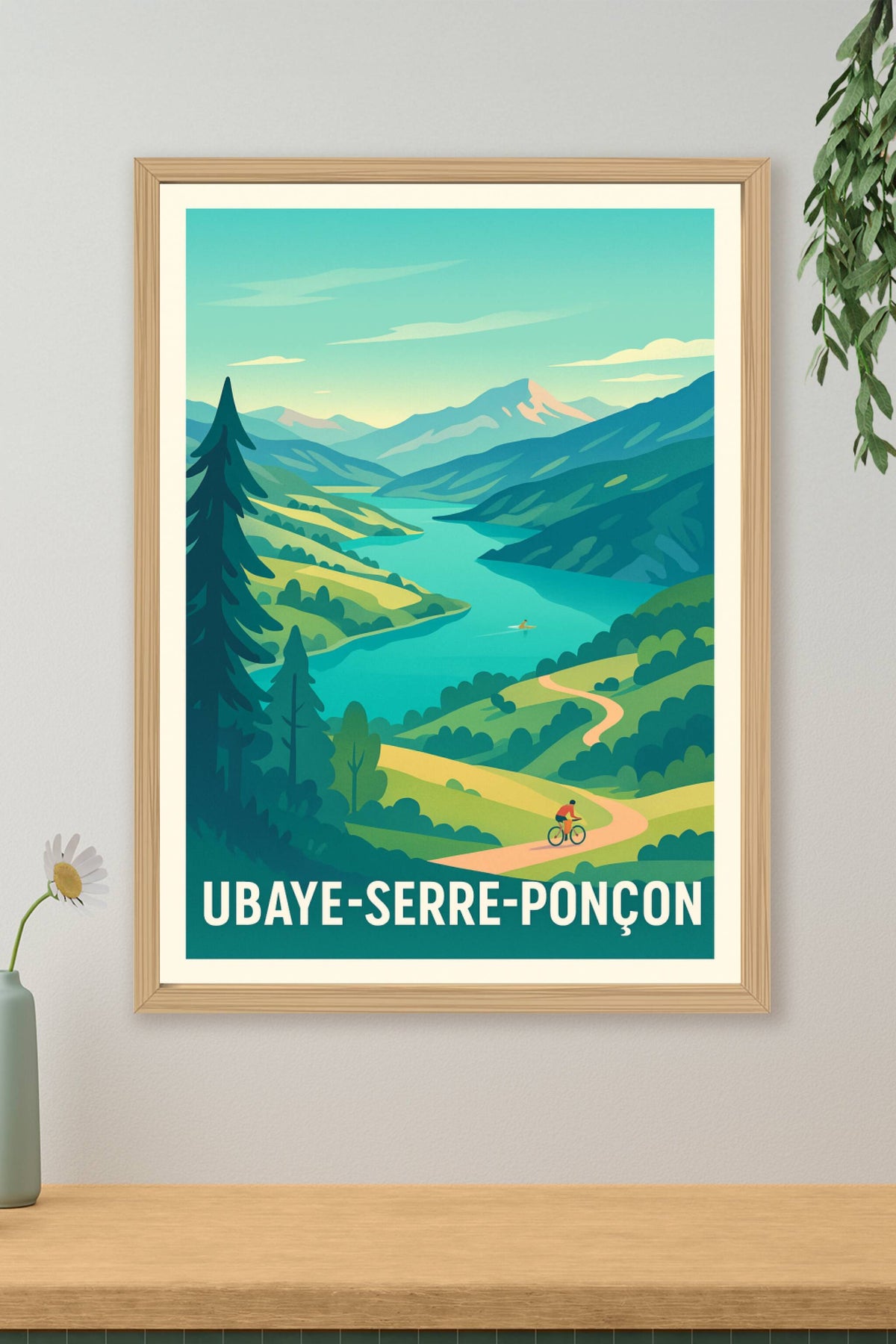 Affiche Ubaye-Serre-Ponçon — Évasion nature entre montagnes et eaux turquoise · poster d'art de Ubaye-Serre-Ponçon