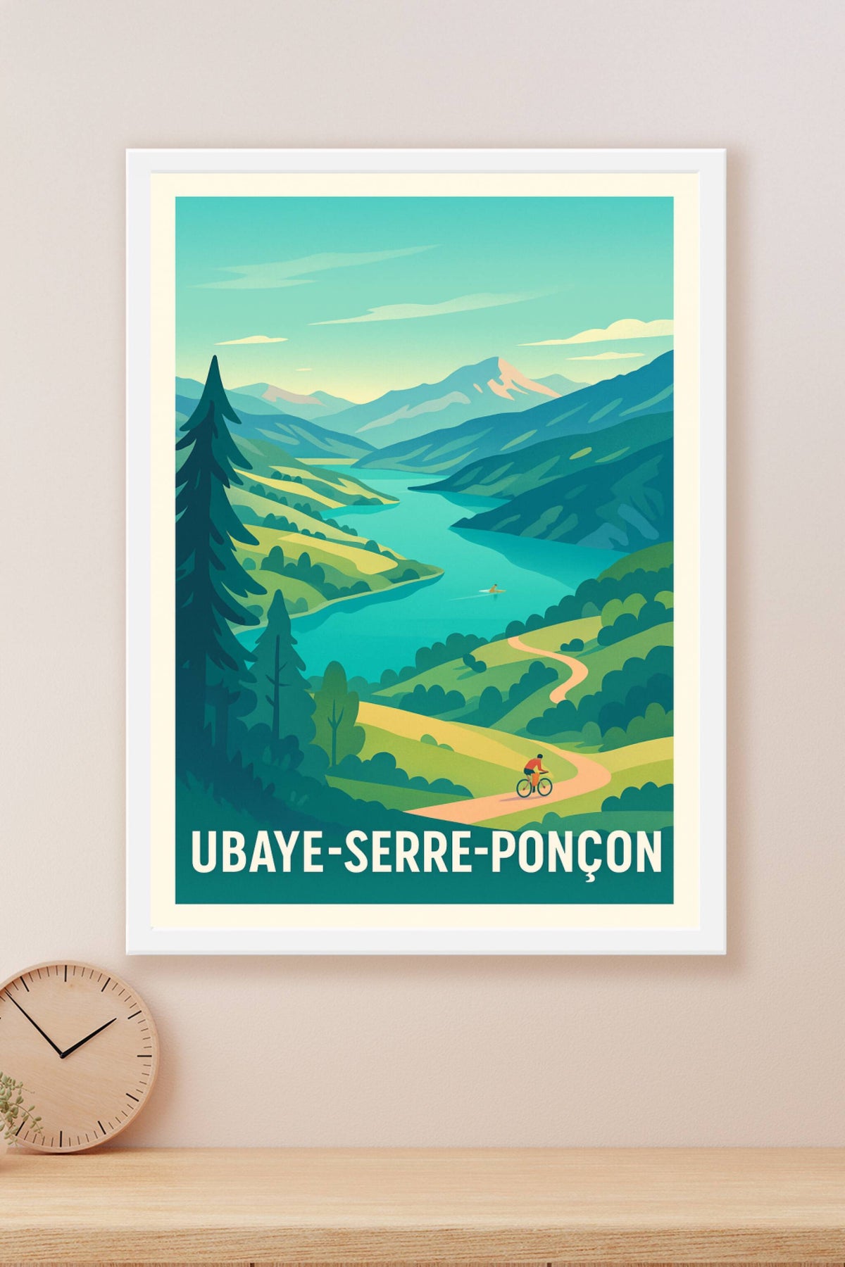 Affiche Ubaye-Serre-Ponçon — Évasion nature entre montagnes et eaux turquoise · poster d'art de Ubaye-Serre-Ponçon