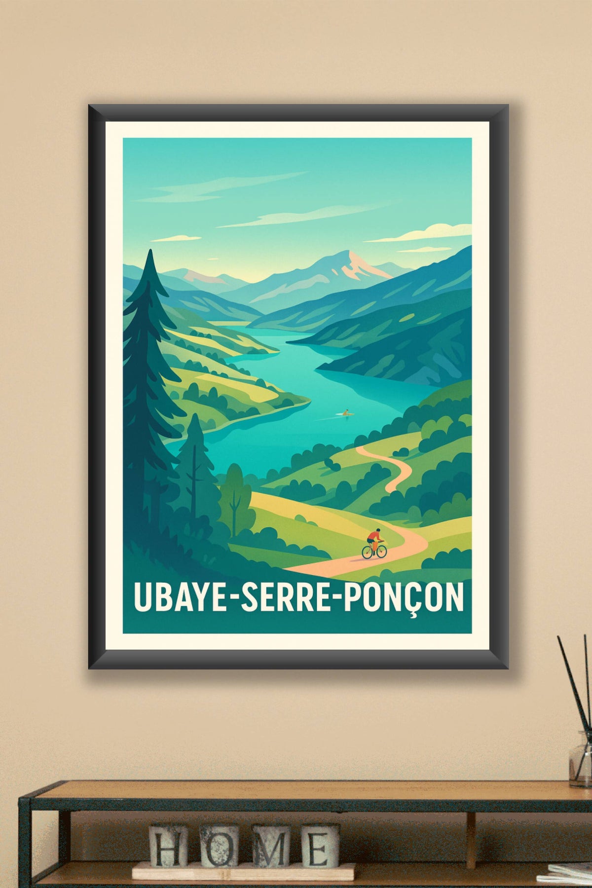 Affiche Ubaye-Serre-Ponçon — Évasion nature entre montagnes et eaux turquoise · poster d'art de Ubaye-Serre-Ponçon